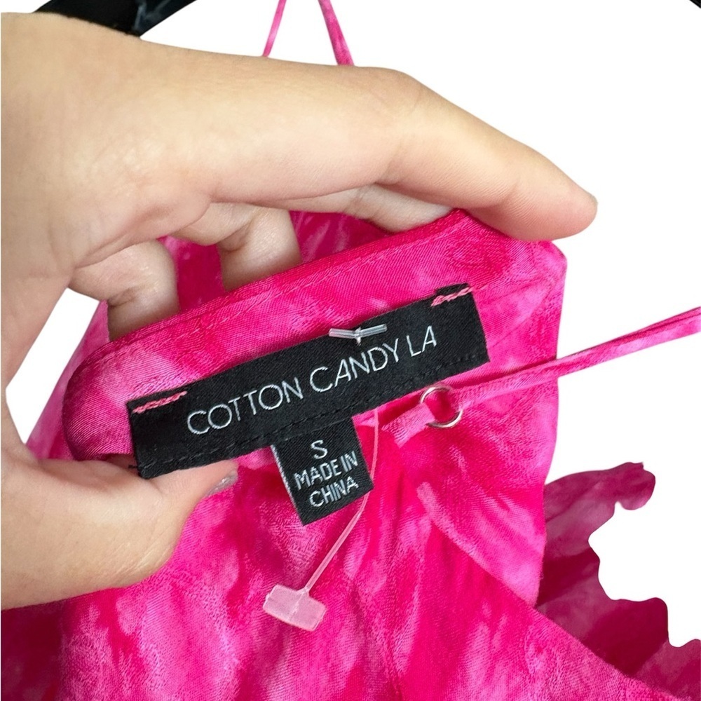 Cotton Candy LA Fuchsia Tie-Dye cami cowl neck dress size small - Picture 3 of 8